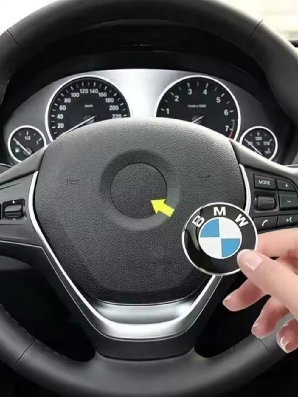New BMW 45mm Steering Wheel Badge Emblem Insert Adhesive back